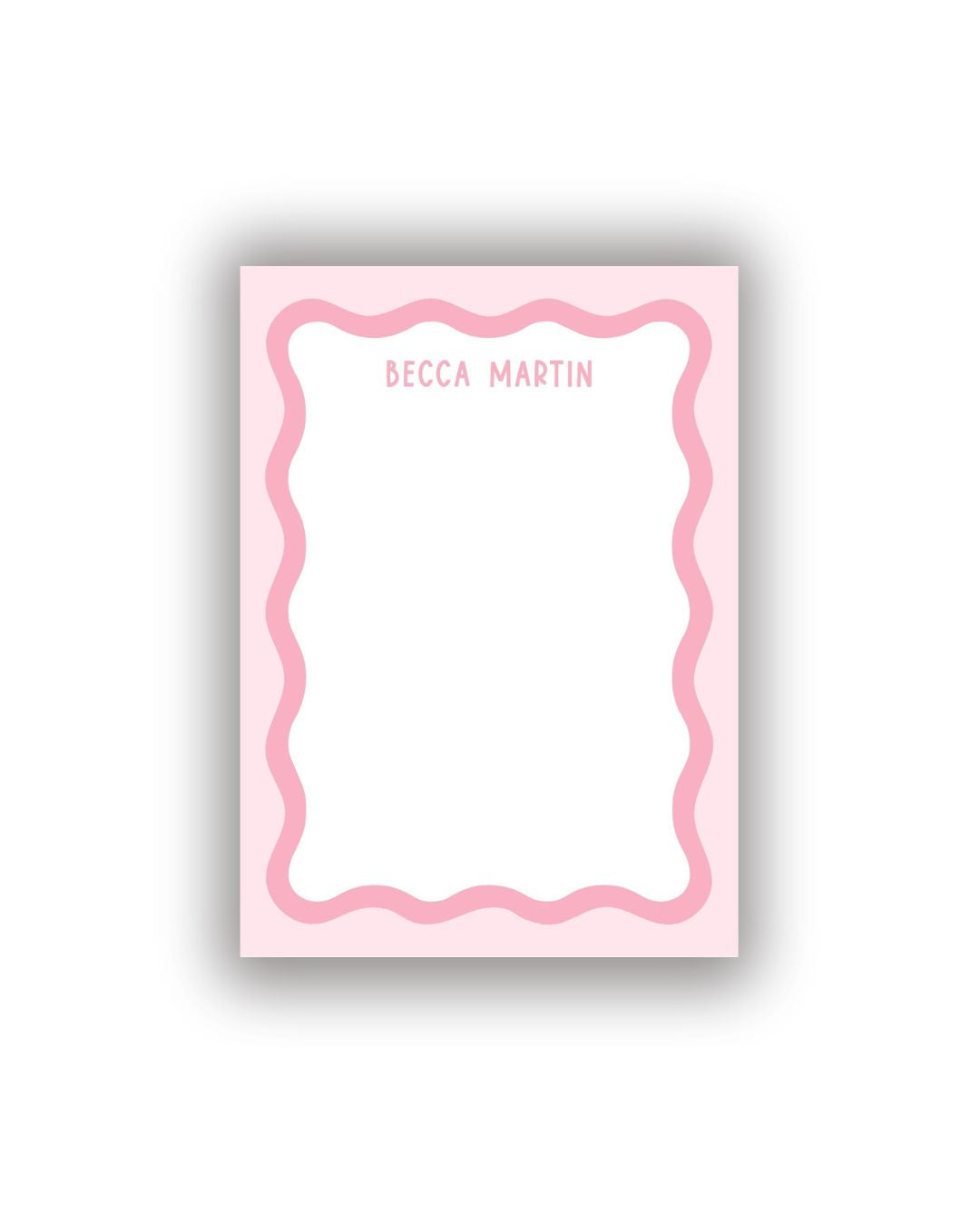 Two-tone Colorful Scalloped Personalized Notepad