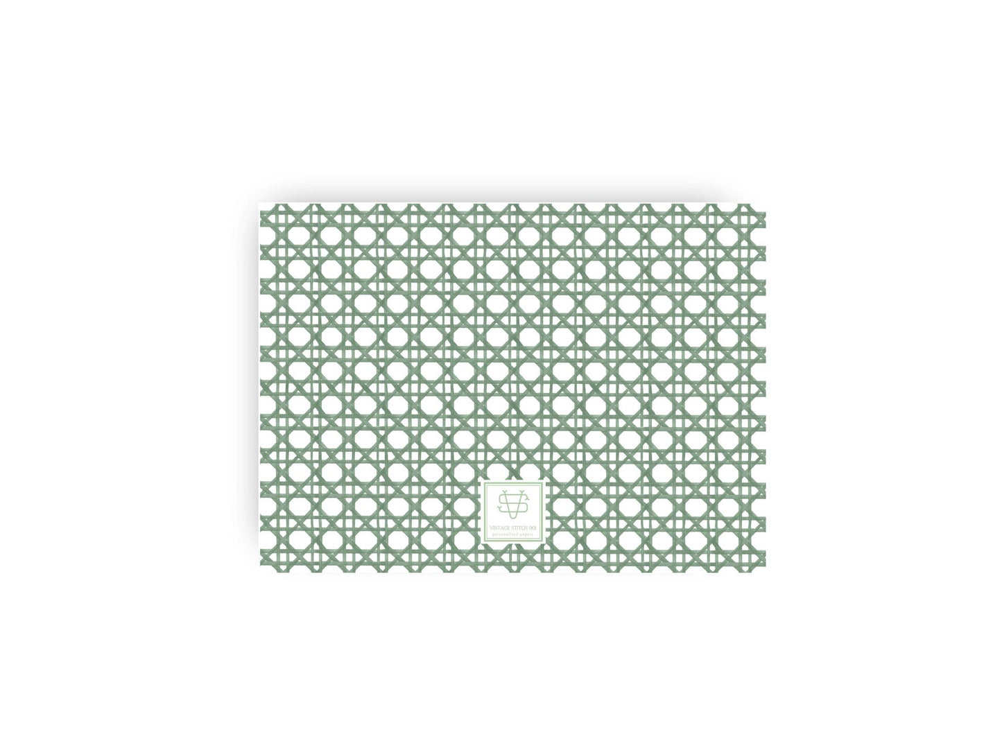 Rattan Cane personalized flat notecards