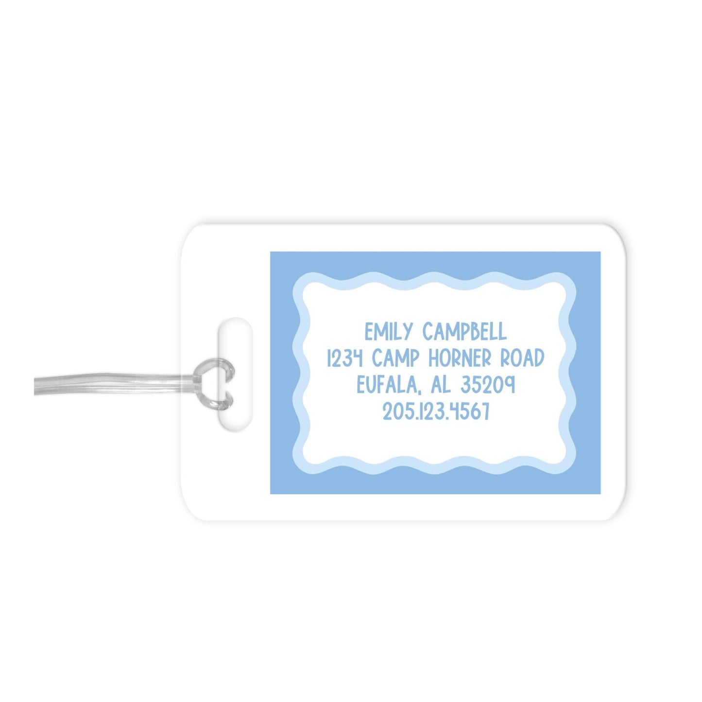 Scallop Two Tone Personalized Luggage Tag
