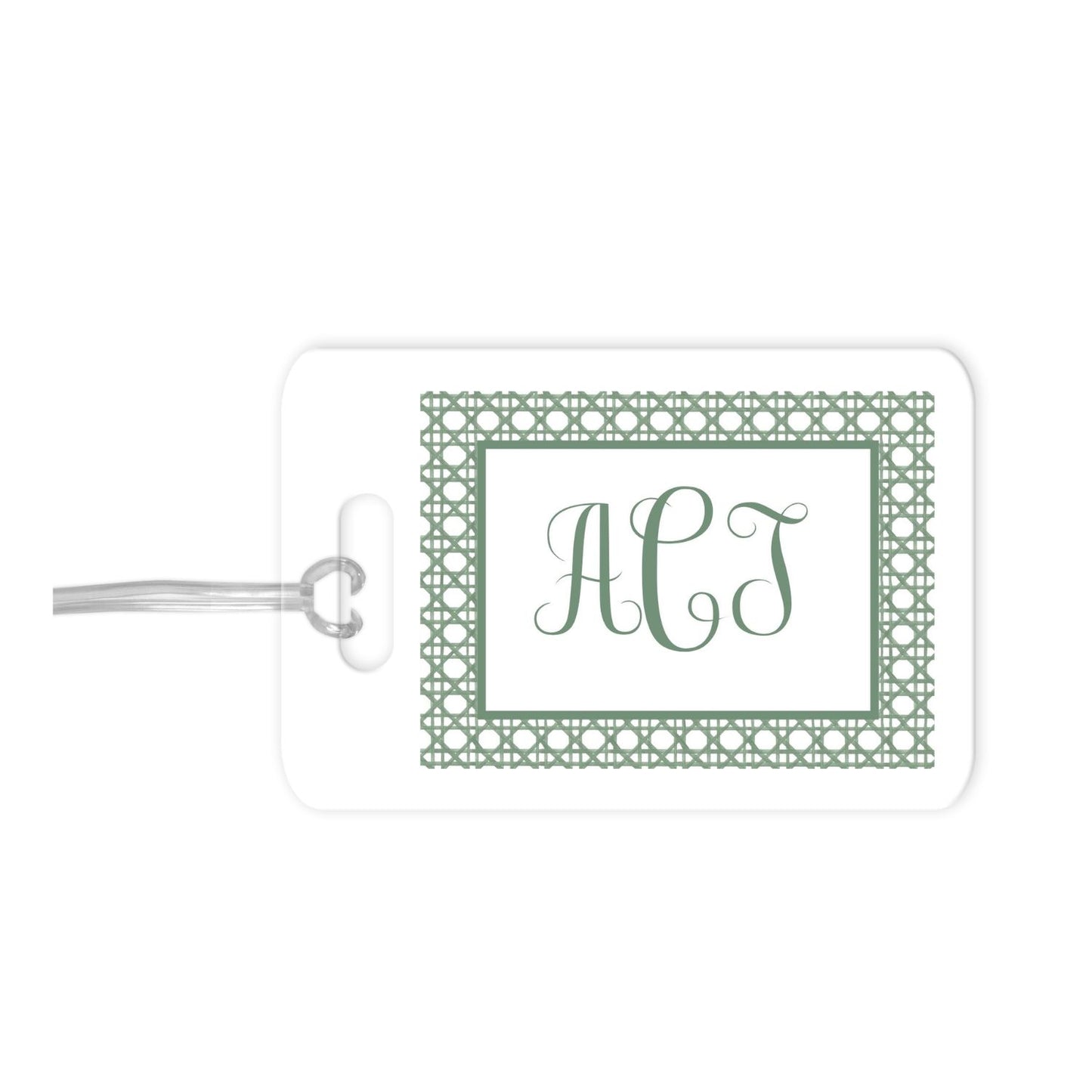Rattan Cane Monogrammed Luggage Tag