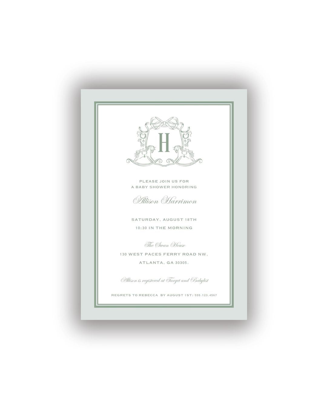 Rocking Horse Crest Personalized Invitations