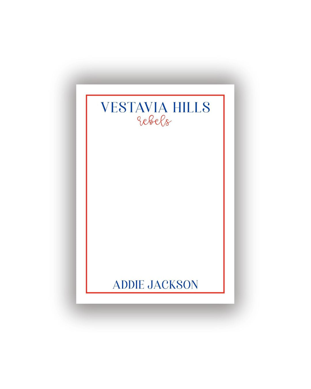 School Spirit Personalized Notepad