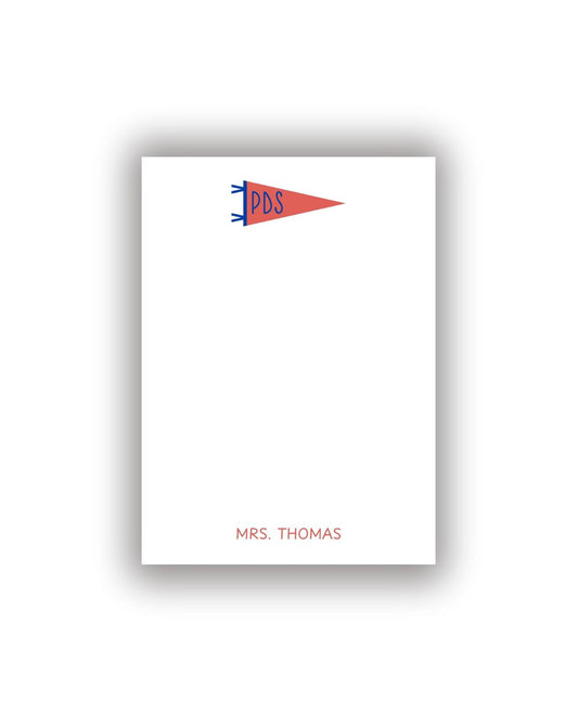 School Pennant Personalized Notepad