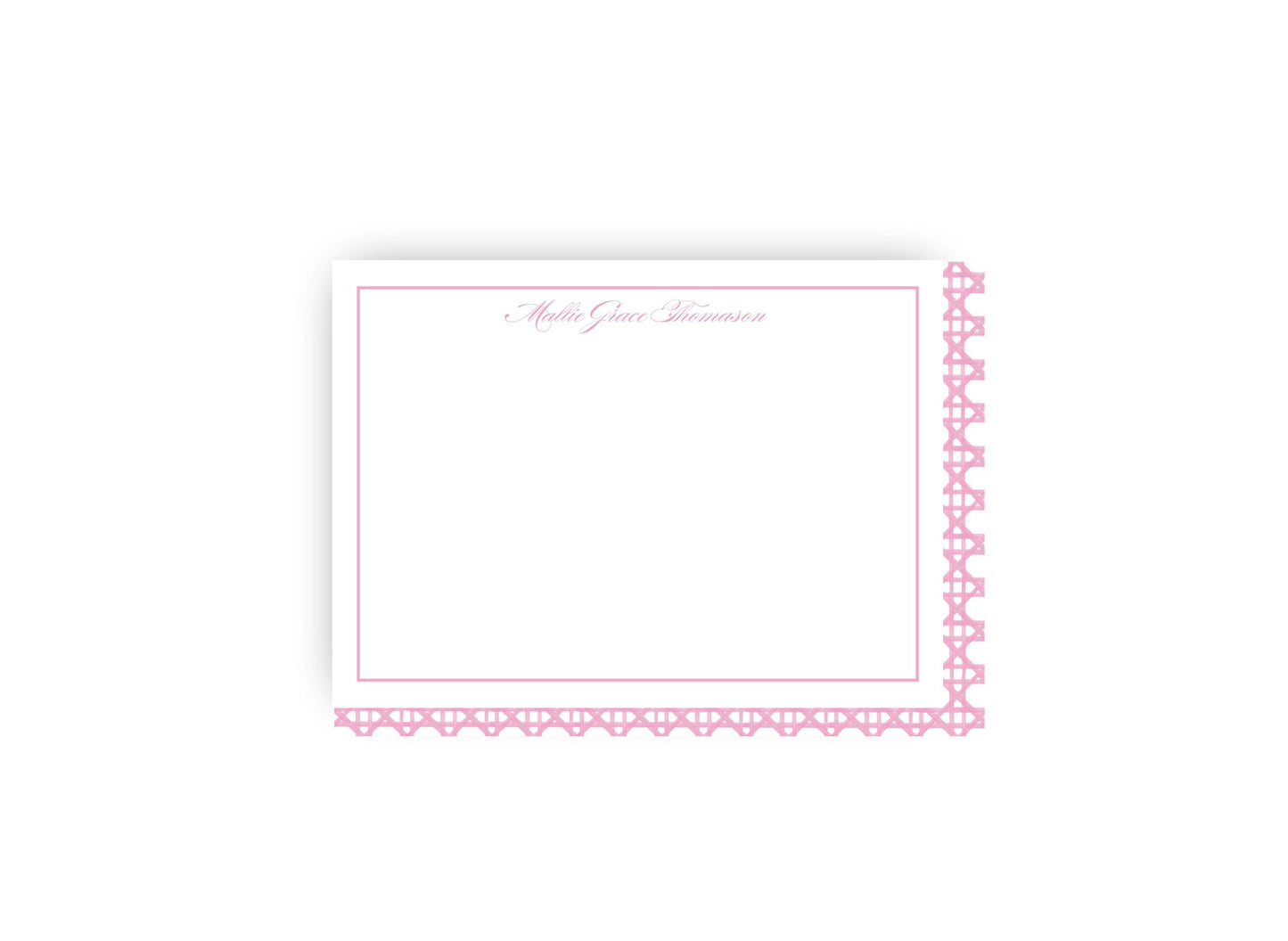 Rattan Cane personalized flat notecards