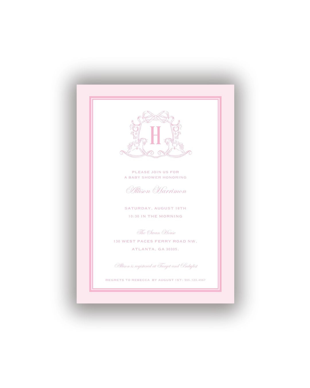 Rocking Horse Crest Personalized Invitations