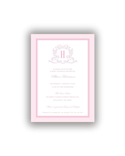 Rocking Horse Crest Personalized Invitations