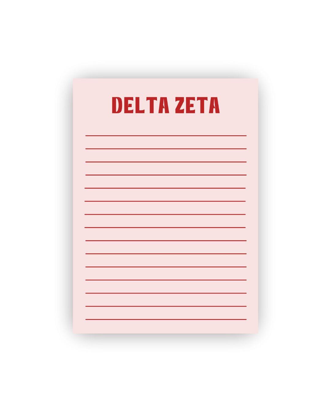 Colorful Sorority Lined Notepads
