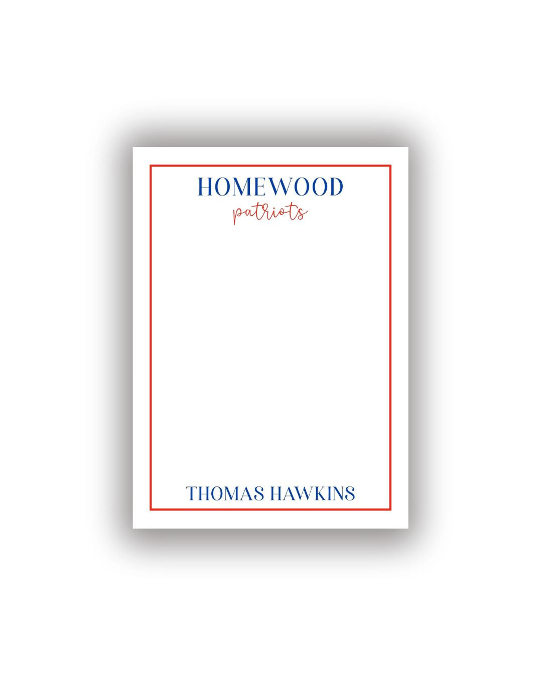 School Spirit Personalized Notepad