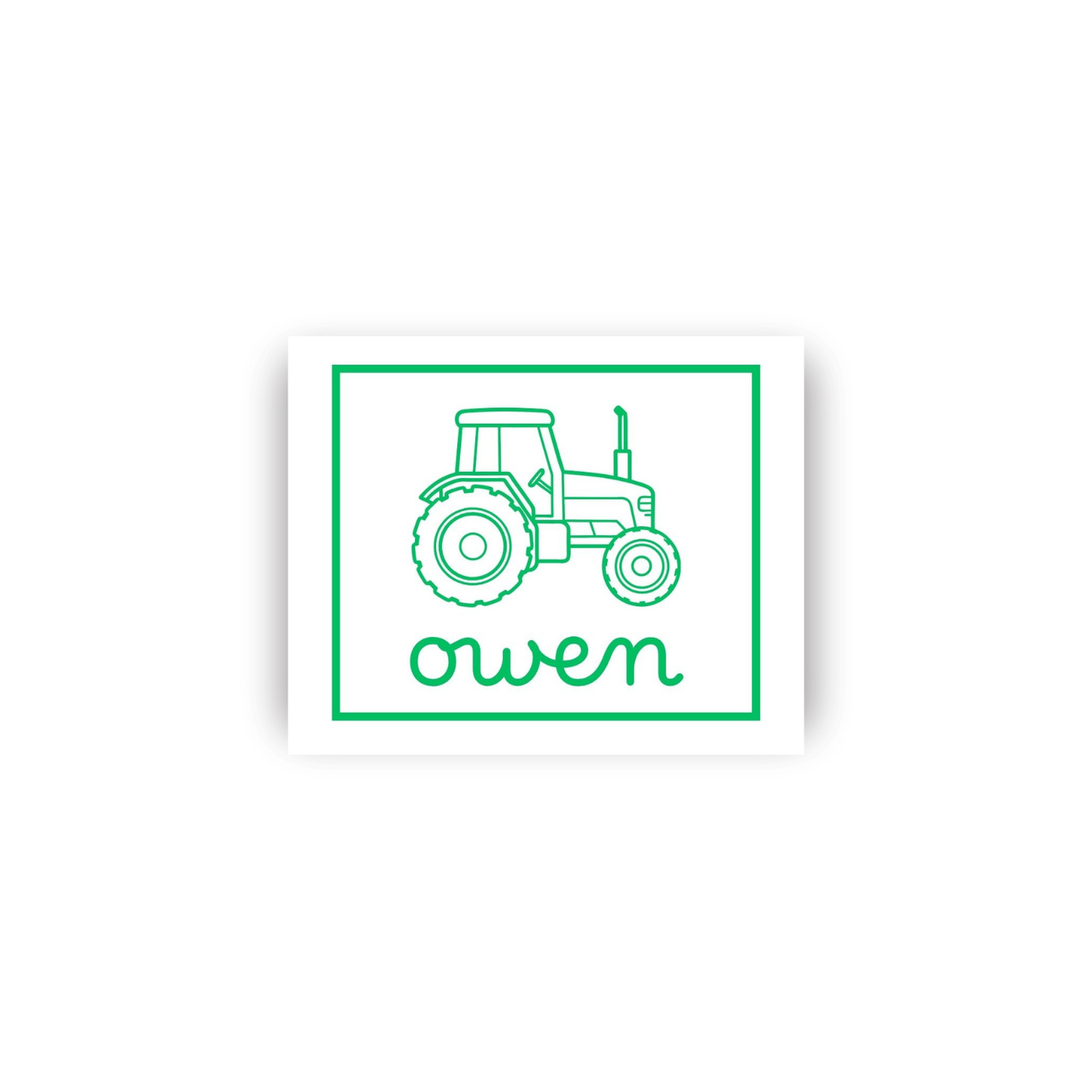 Precious Masculine Rectangular Name Vinyl Stickers with Image