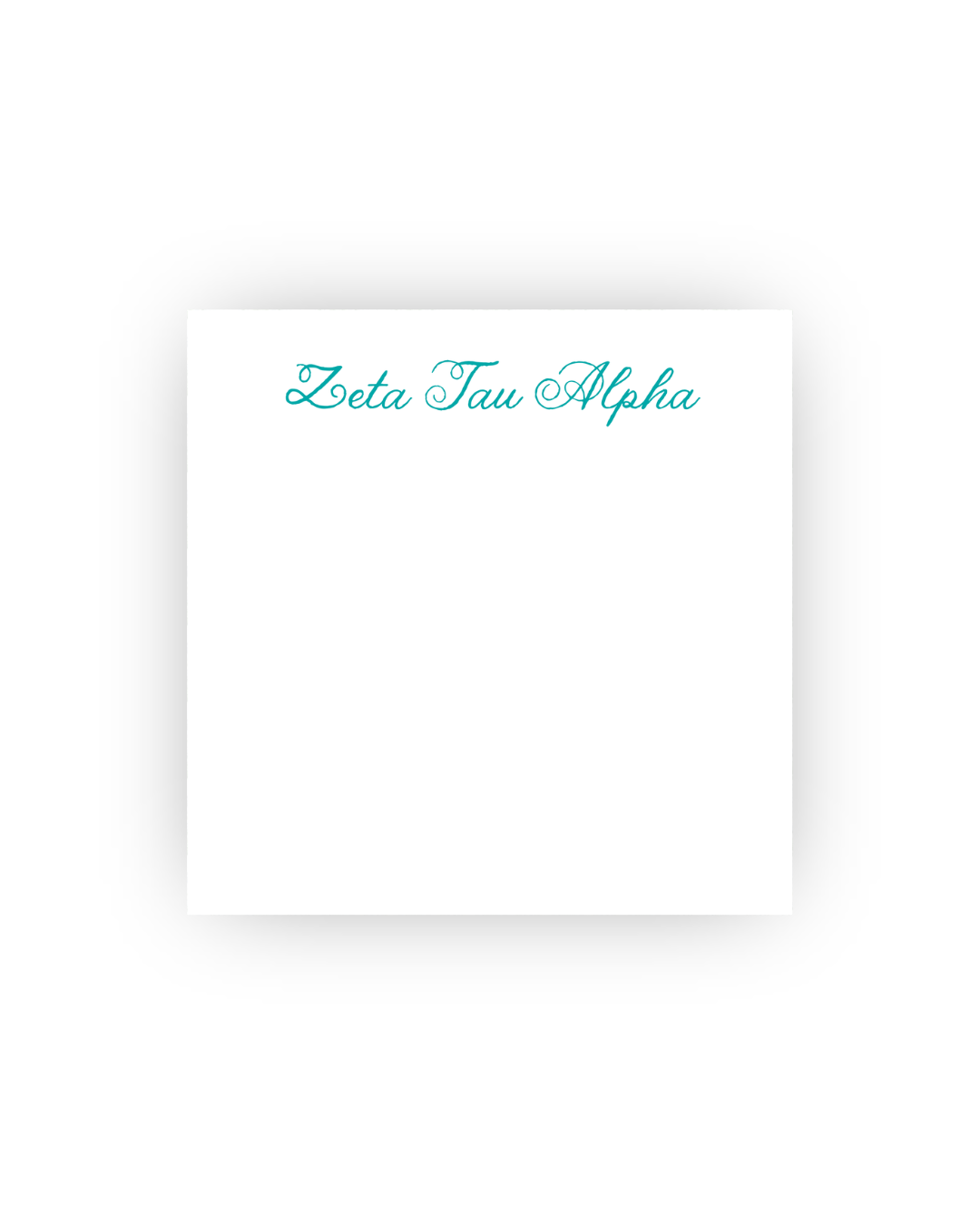 Sorority square notepads with script font