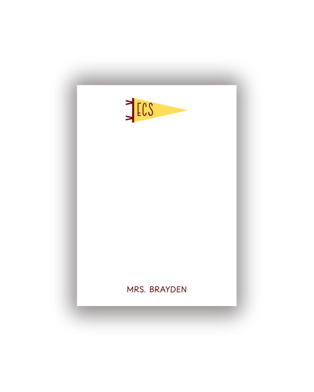 School Pennant Personalized Notepad