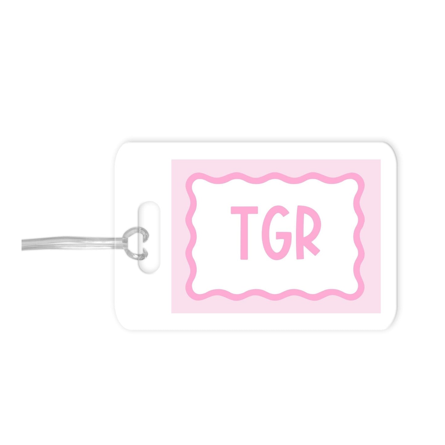 Scallop Two Tone Personalized Luggage Tag