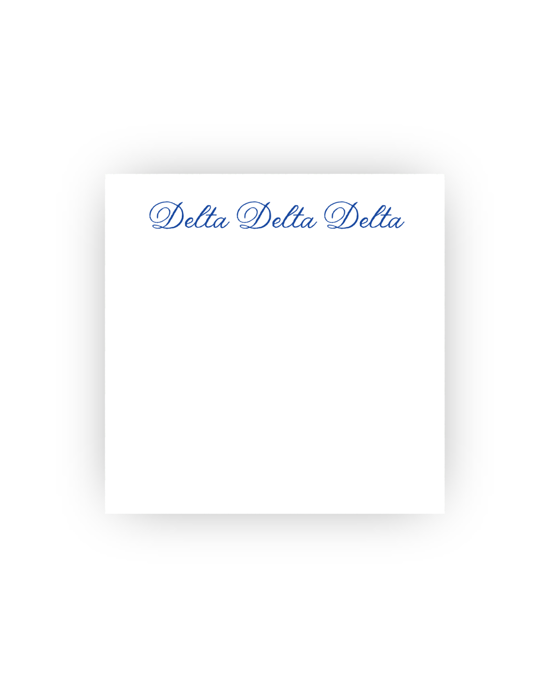 Sorority square notepads with script font