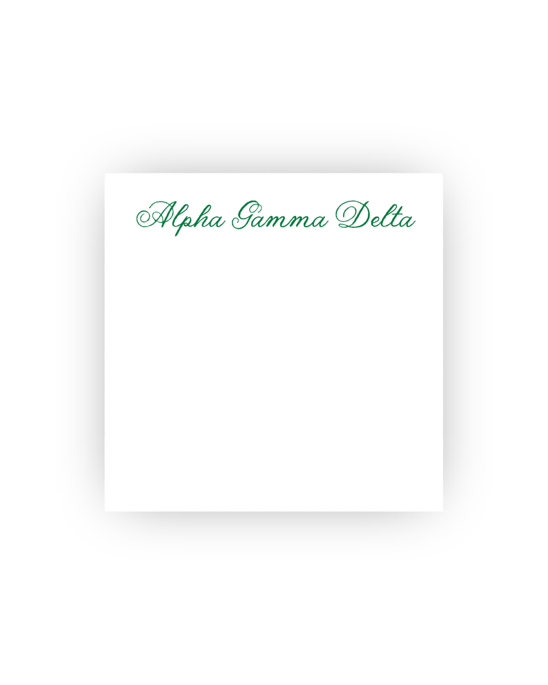 Sorority square notepads with script font