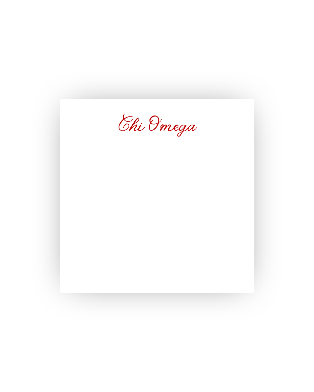 Sorority square notepads with script font