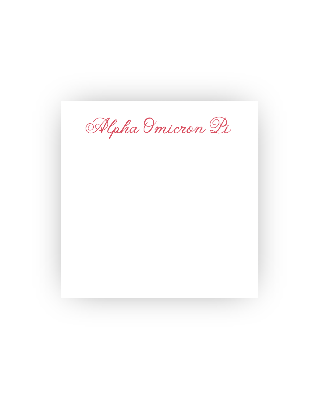 Sorority square notepads with script font