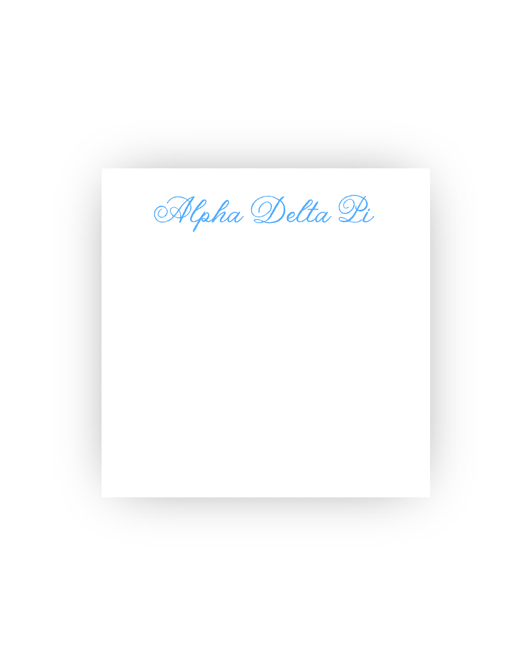 Sorority square notepads with script font
