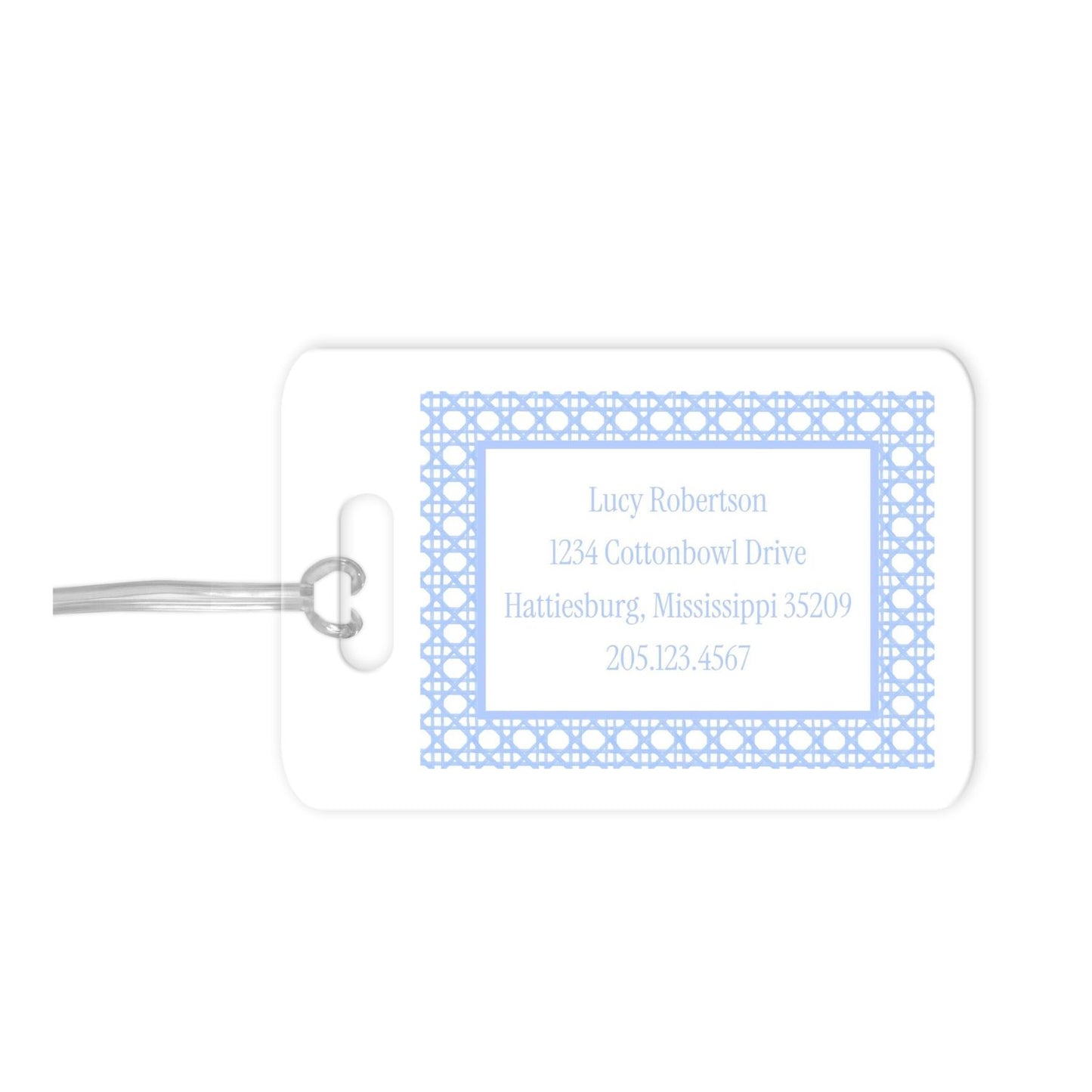 Rattan Cane Monogrammed Luggage Tag