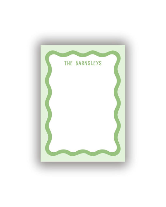 Two-tone Colorful Scalloped Personalized Notepad