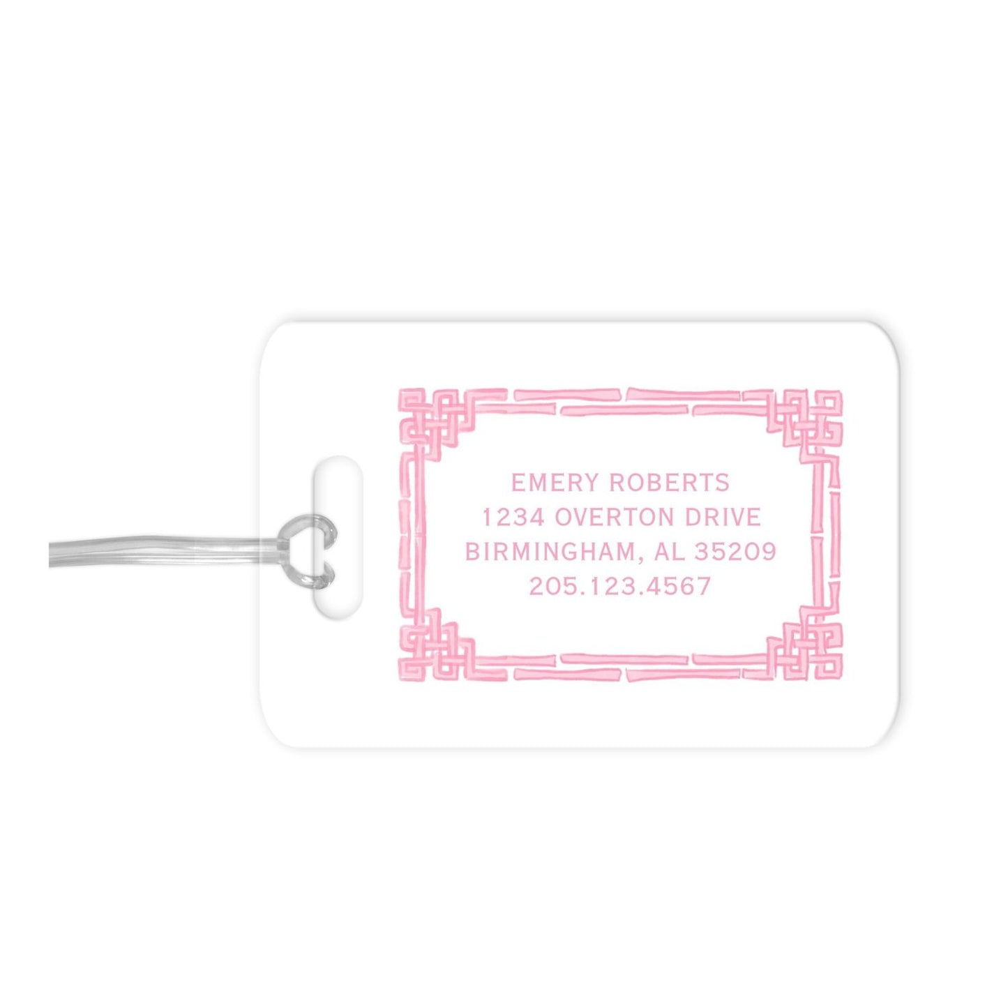 Bamboo Frame Personalized Luggage Tag