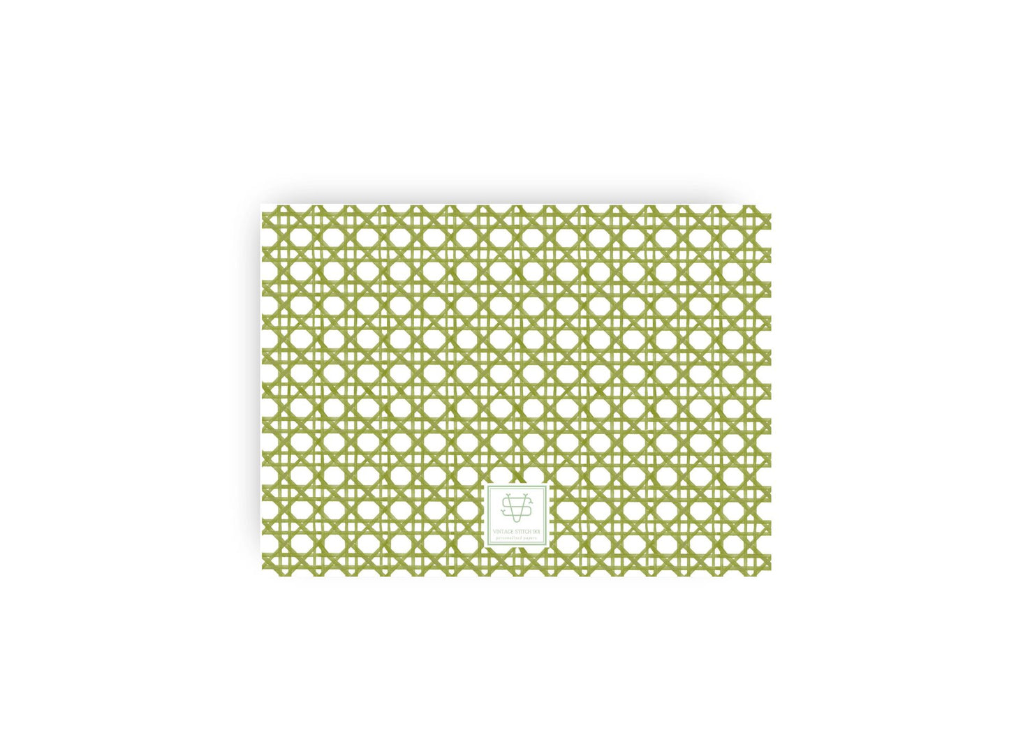 Rattan Cane personalized flat notecards