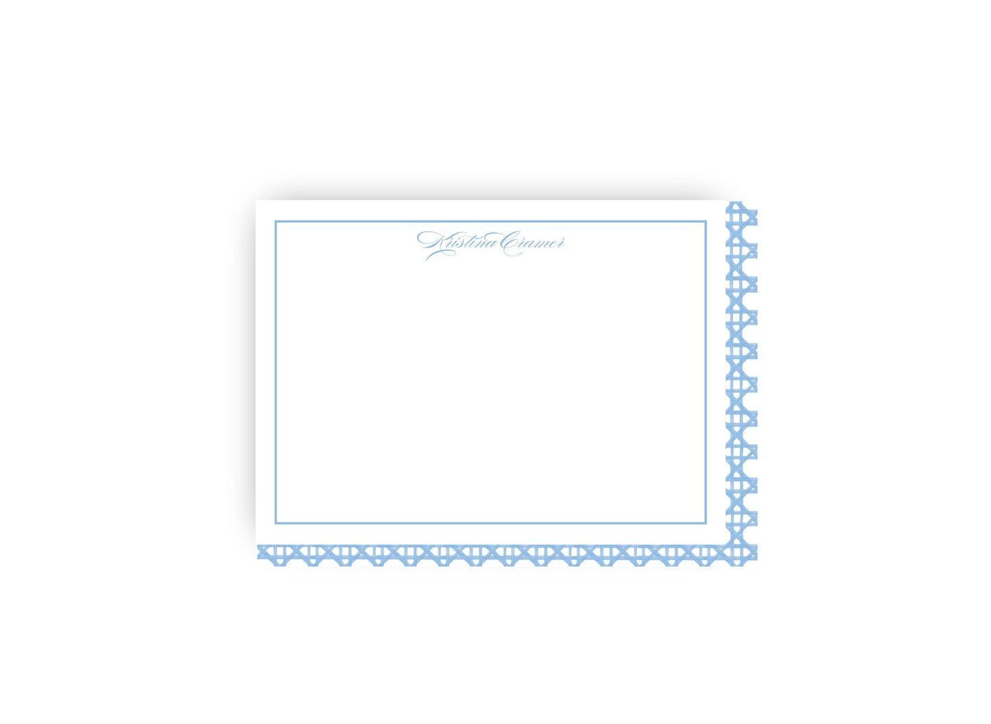 Rattan Cane personalized flat notecards