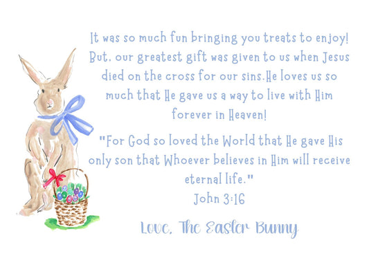 Easter Bunny note- Christ centered