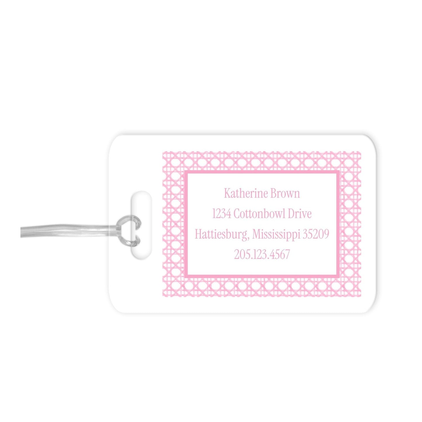 Rattan Cane Monogrammed Luggage Tag