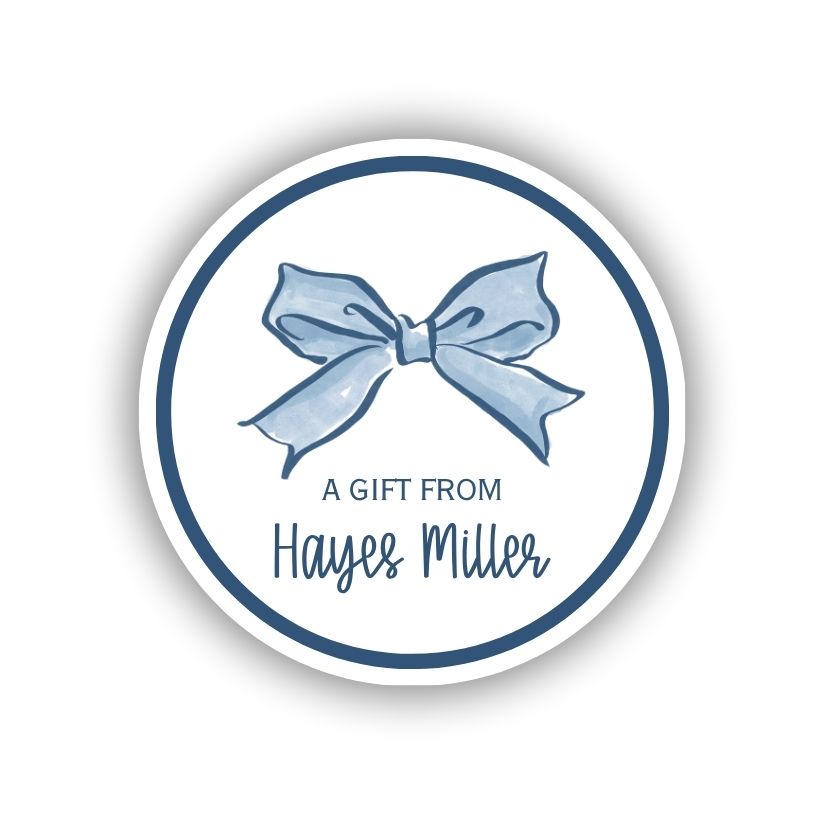 Watercolor ribbon personalized gift stickers