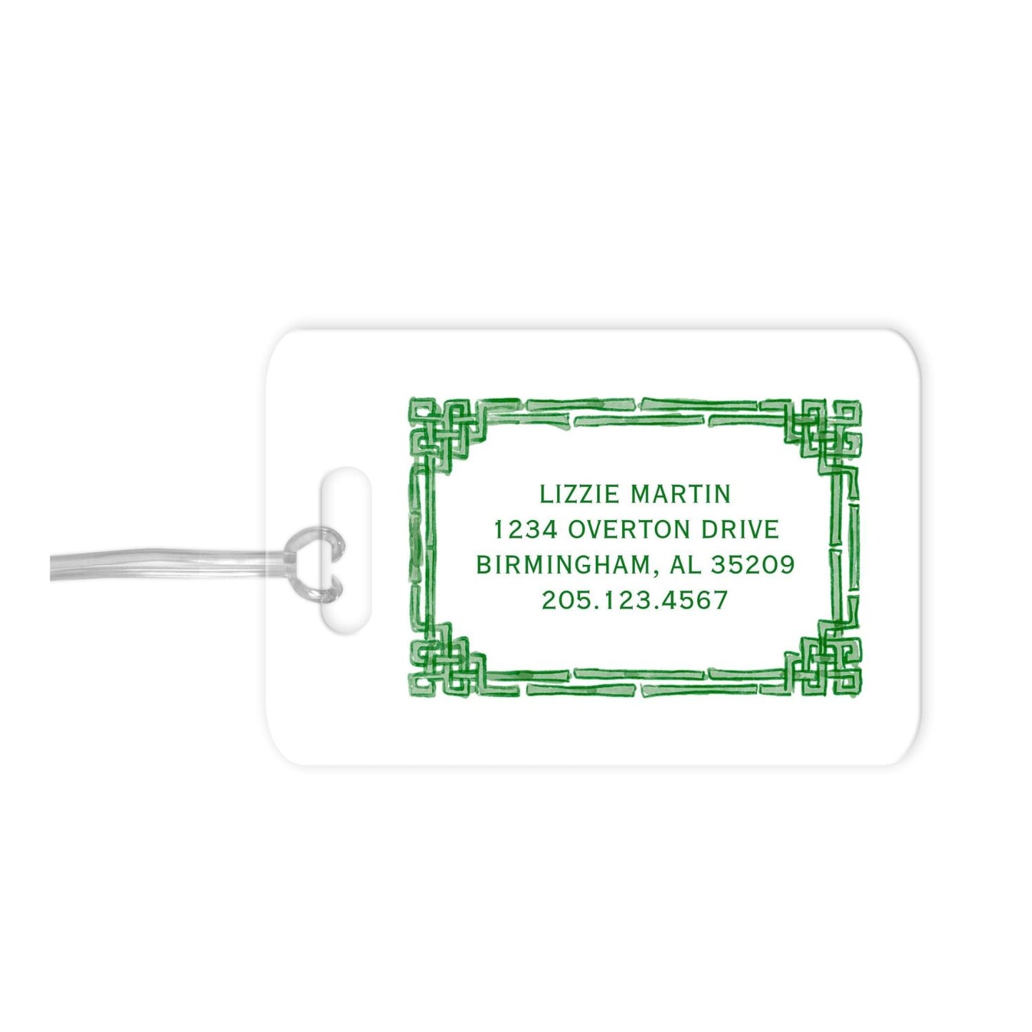 Bamboo Frame Personalized Luggage Tag