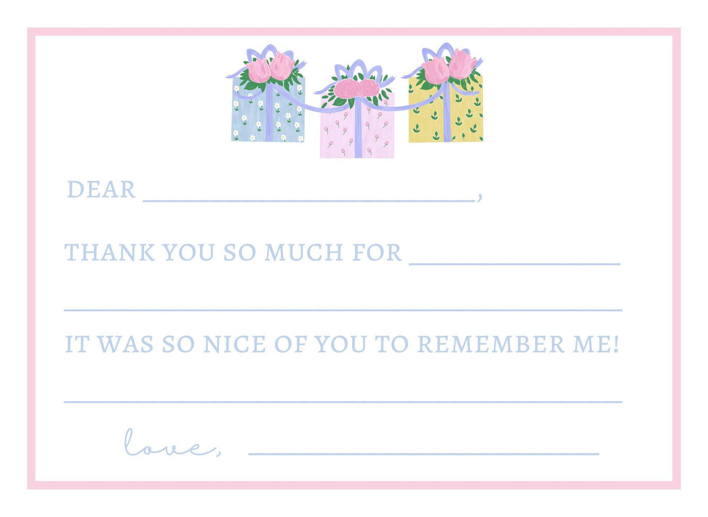 Gift fill-in-the-blank Thank You Notes
