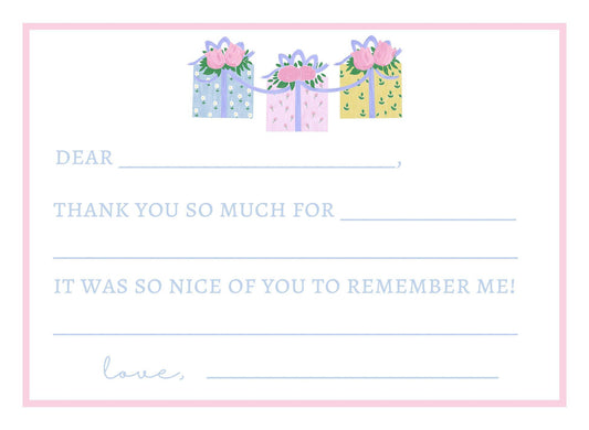 Gift fill-in-the-blank Thank You Notes