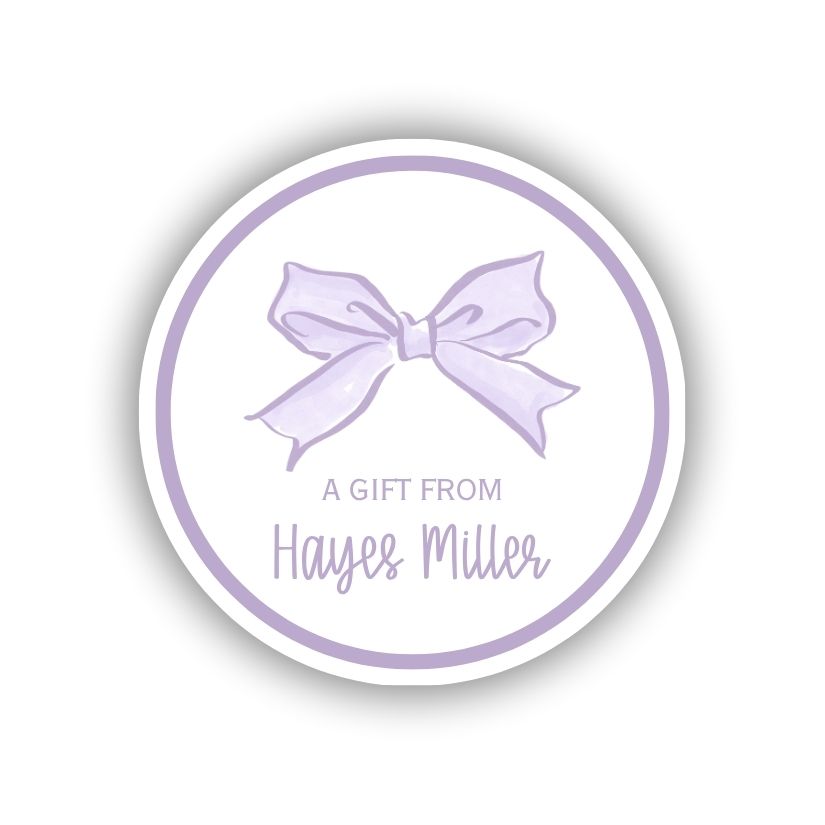 Watercolor ribbon personalized gift stickers