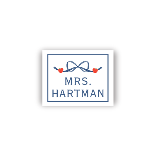 School Rectangular Name Vinyl Stickers