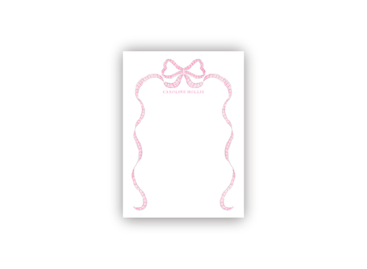 Large Gingham Bow personalized notecards