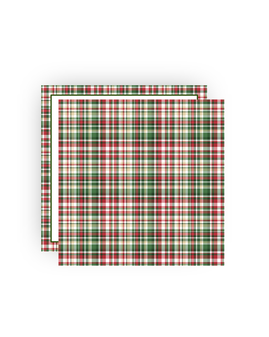 Classic Plaid Square Personalized Christmas Card