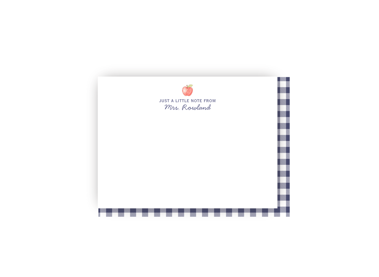 "Just a Little Note" with Apple personalized notecards