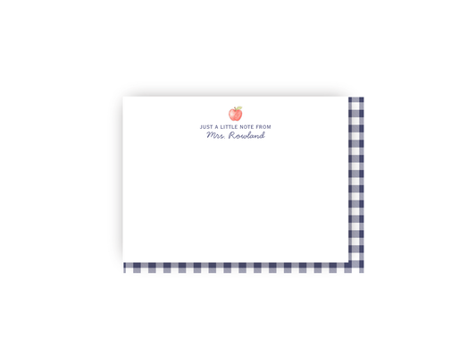 "Just a Little Note" with Apple personalized notecards