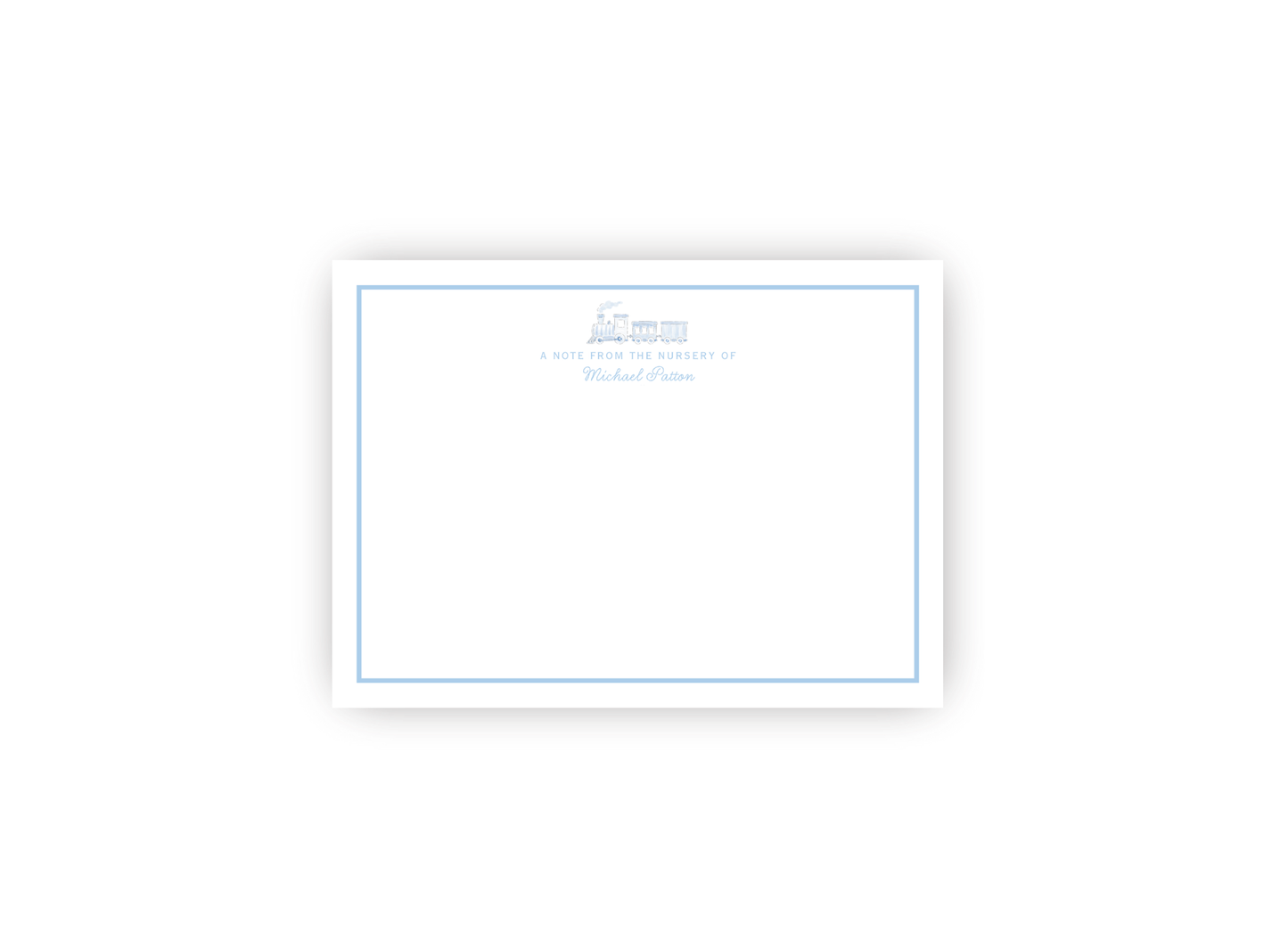 Watercolor Train Nursery Personalized Notecards