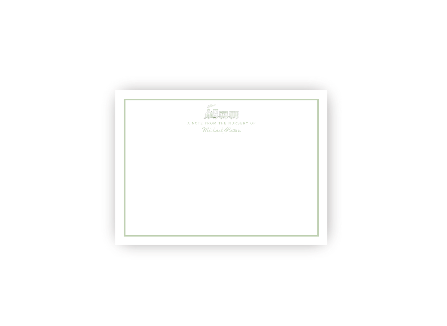Watercolor Train Nursery Personalized Notecards