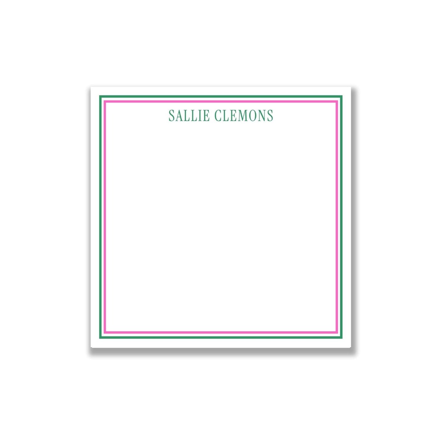 LARGE Double Border Personalized Square Notepad