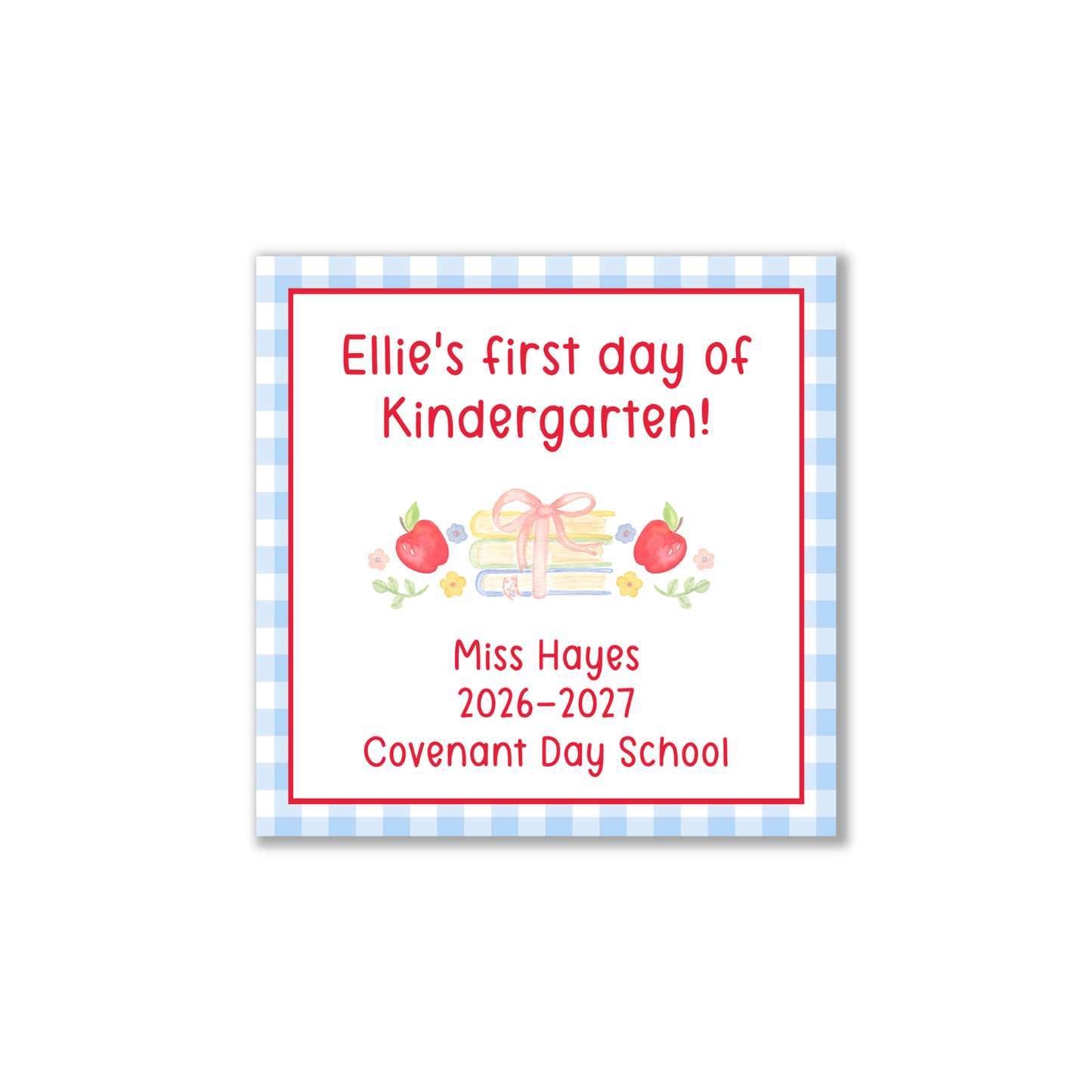Floral Books and Apples first/last day signs