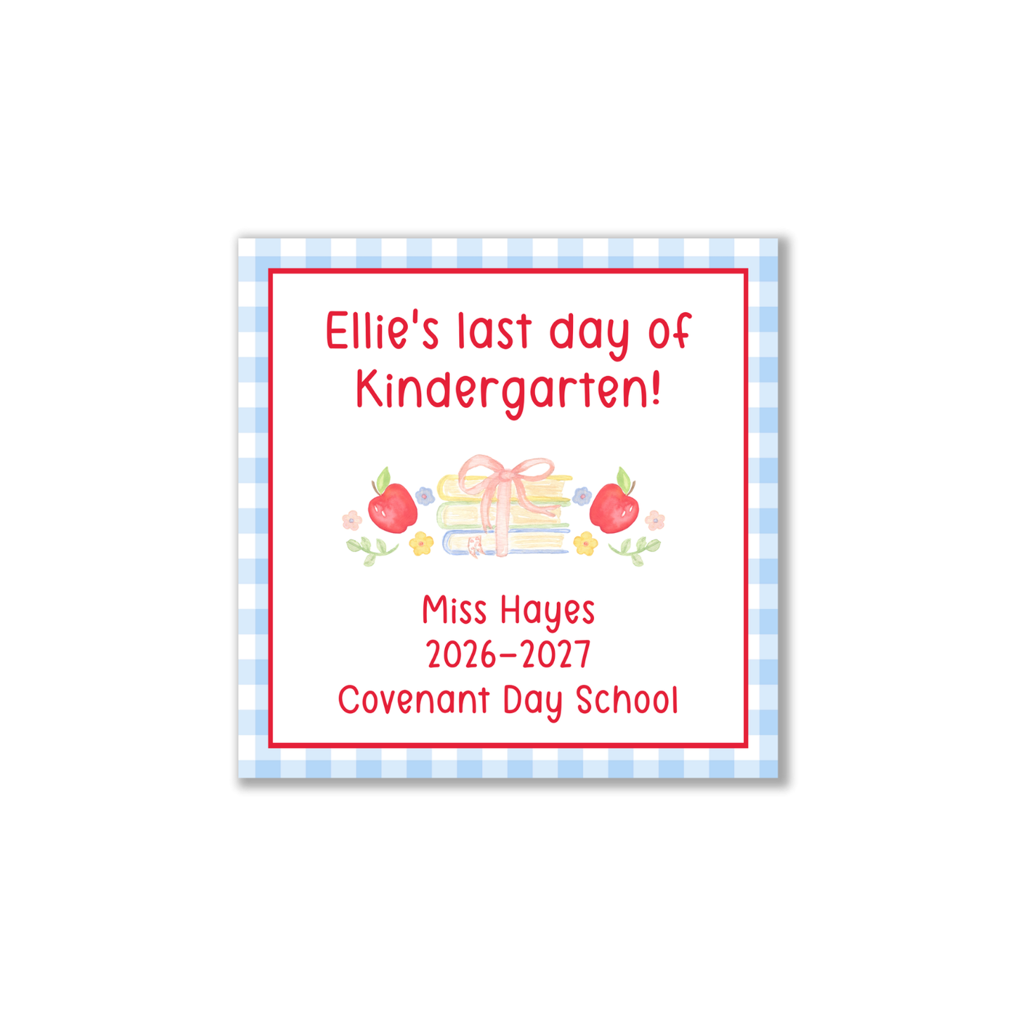 Floral Books and Apples first/last day signs