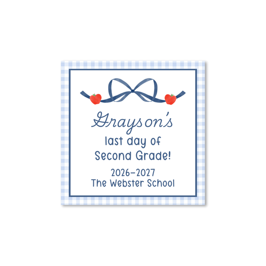 Navy Ribbon and Apples first/last day signs