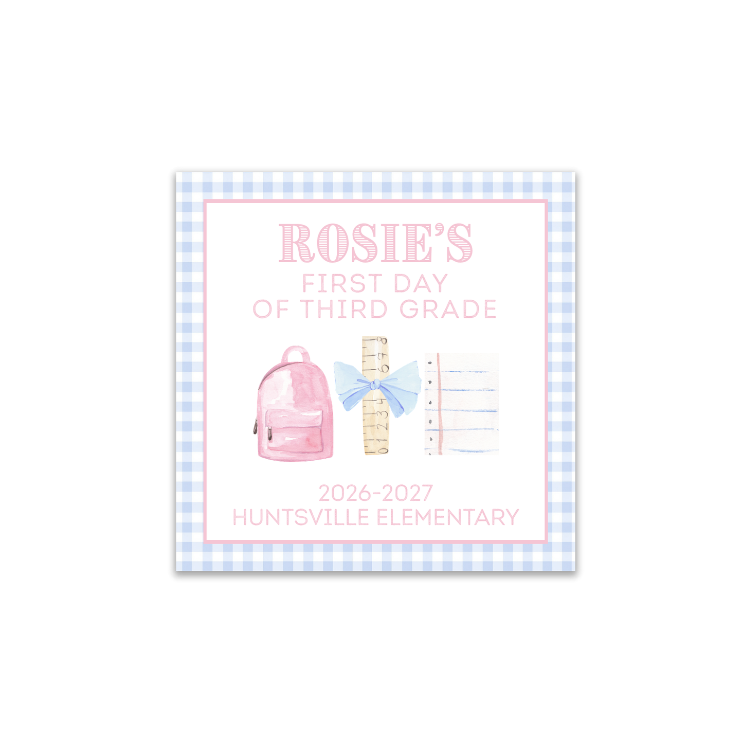 Pastel School Supply first/last day signs