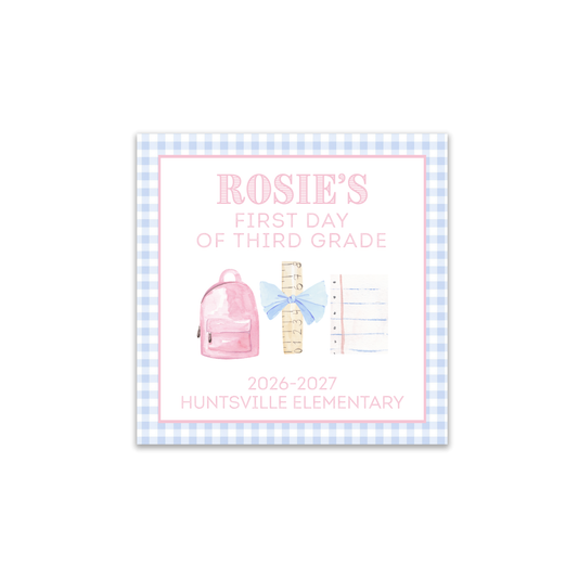 Pastel School Supply first/last day signs