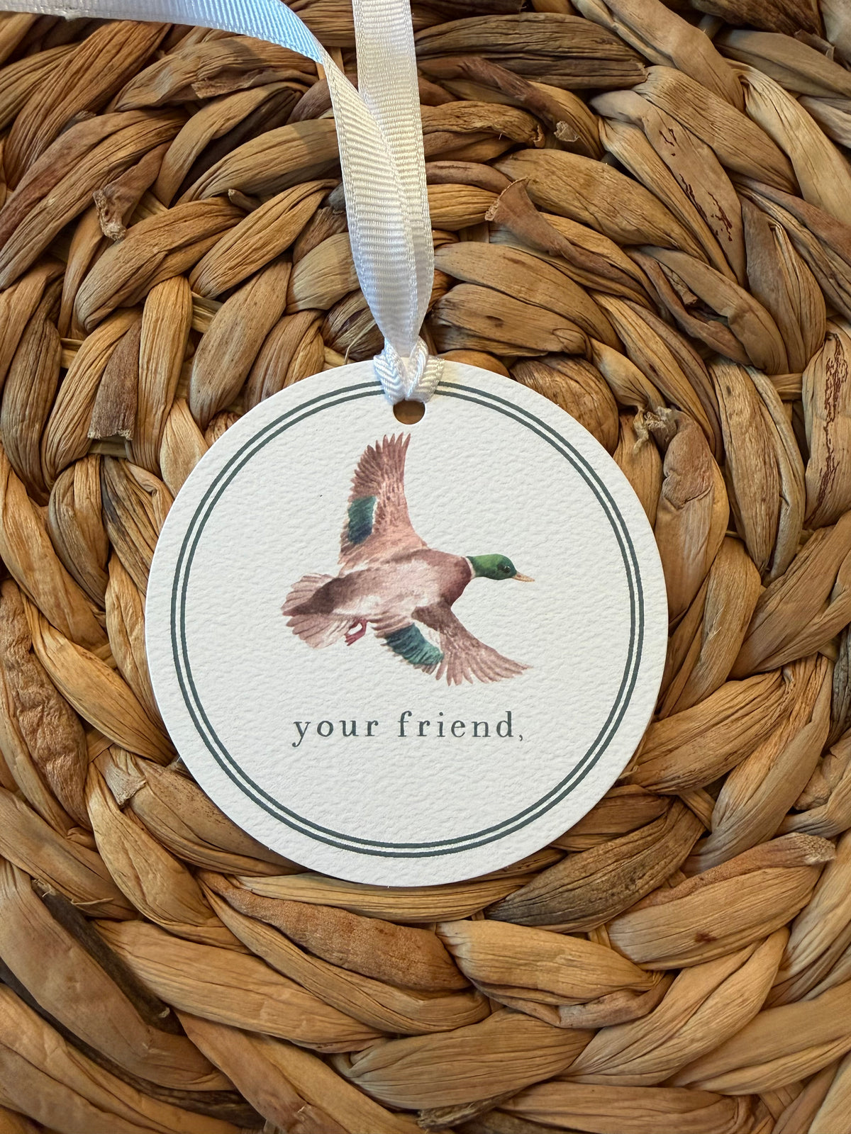 Mallard duck round non-personalized tags