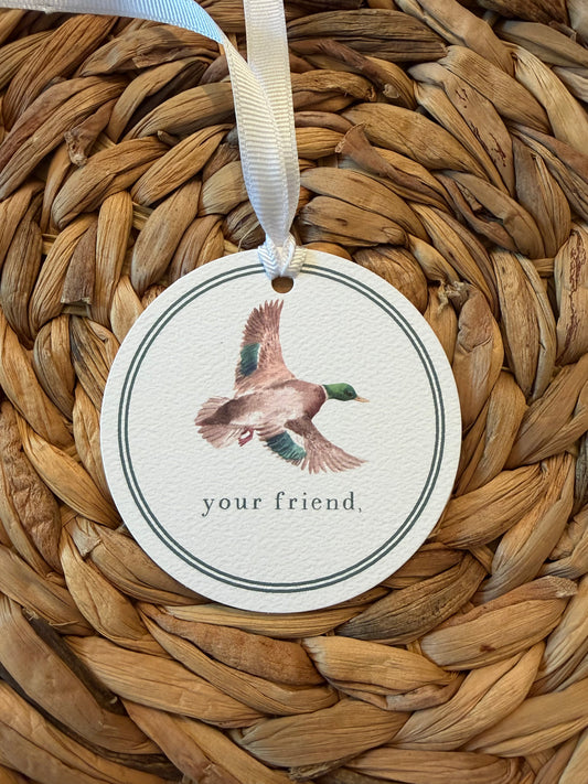 Mallard duck round non-personalized tags