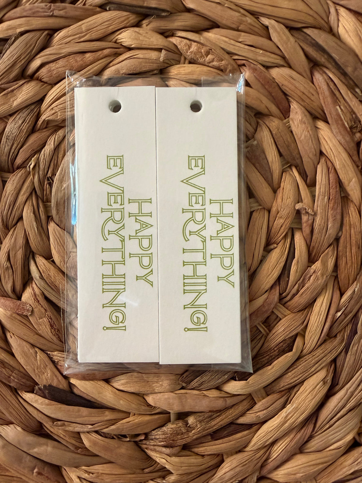 Skinny pack of "Happy Everything" non-personalized tags