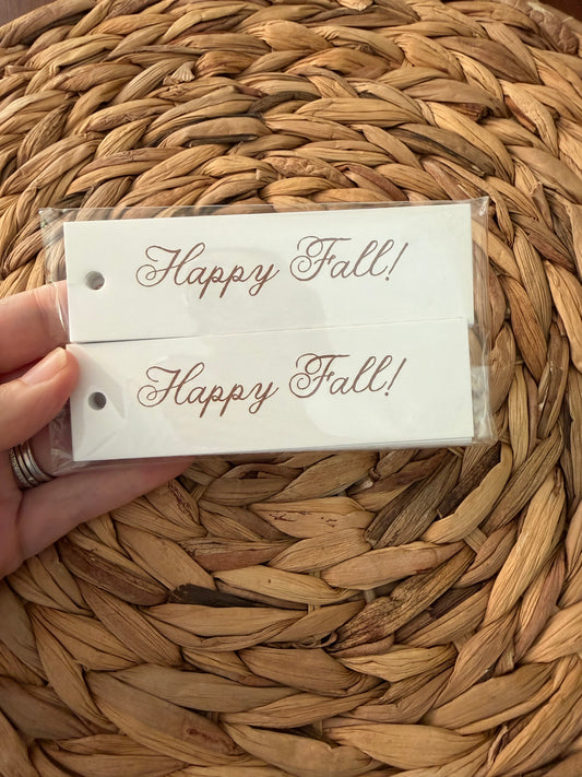 Skinny pack of "Happy Fall" non-personalized tags